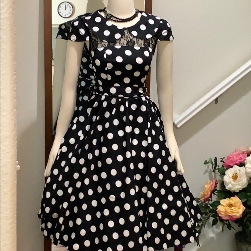 NWTS! H&R Retro Fit n Flare Polka Dot Party Dress